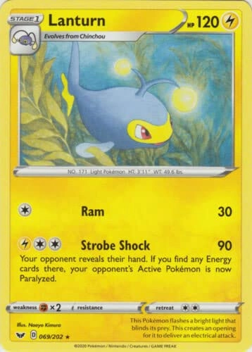 Pokémon Pokemon Lanturn 069/202 - English - 1pcs + Toploader - Standard