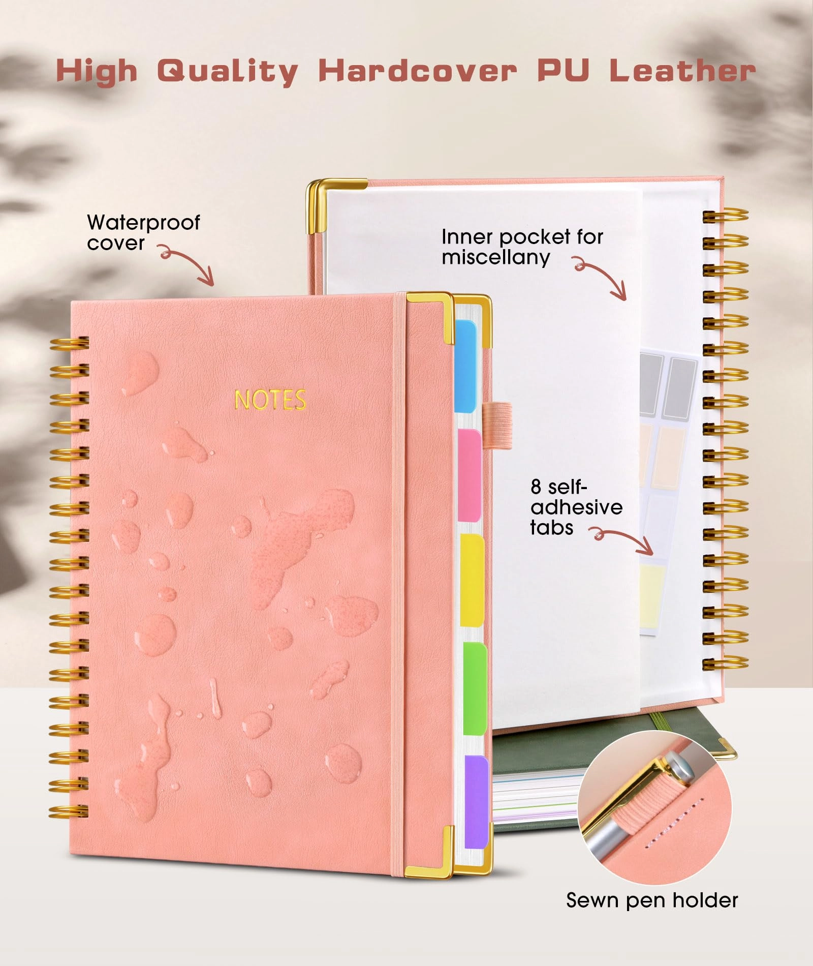 Spiral Notebook Large Hardcover - Lined 150 Sheets
