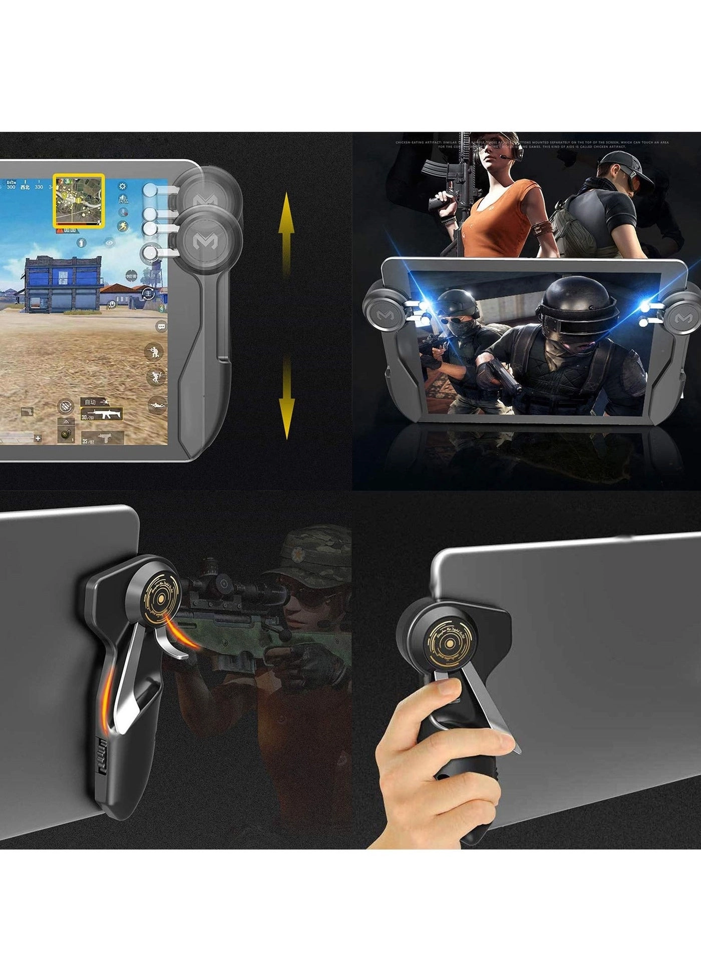 6-Finger Tablet Game Joystick Triggers - PUBG