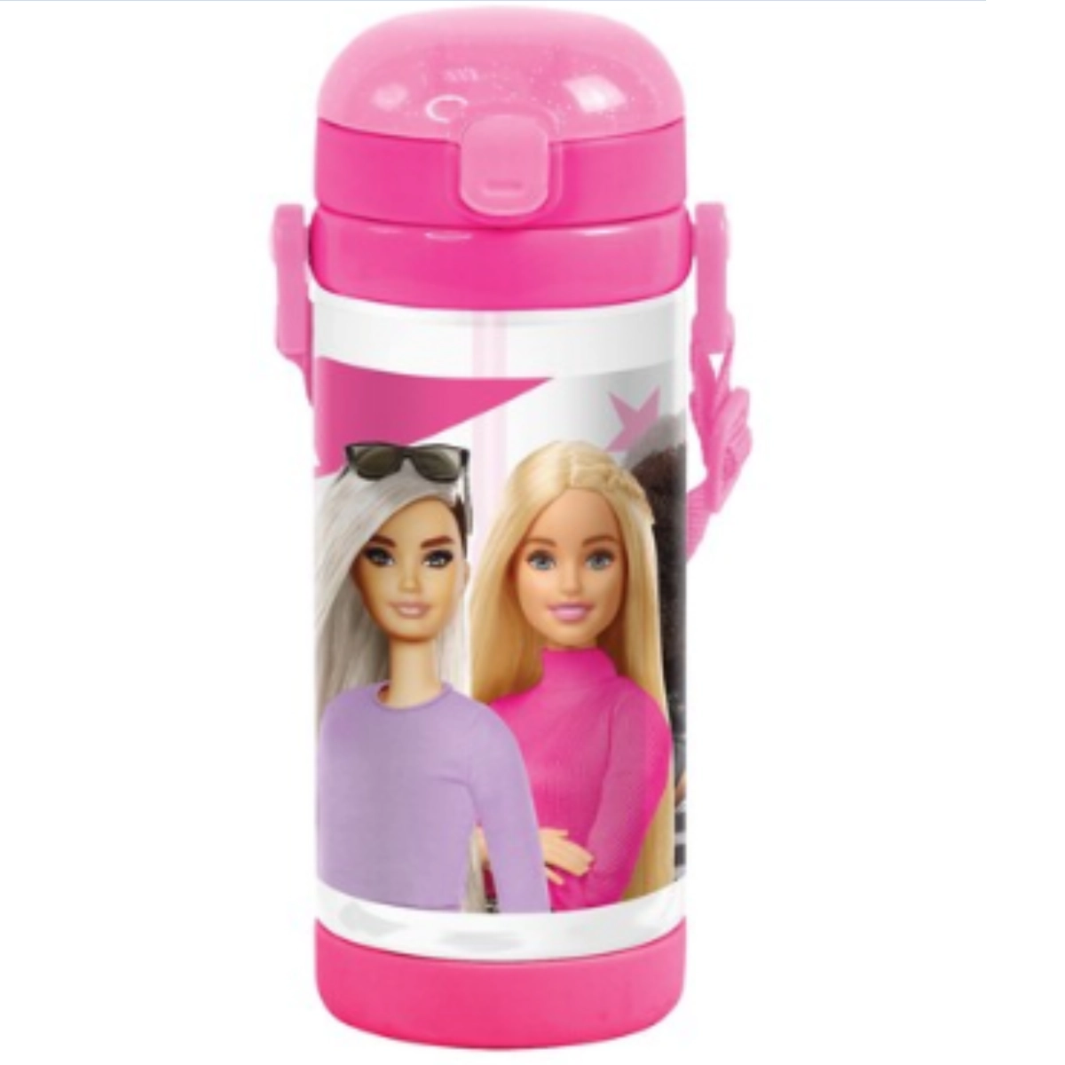 Barbie Printed Premium Square Water Bottle - Secure Lid 500 ml