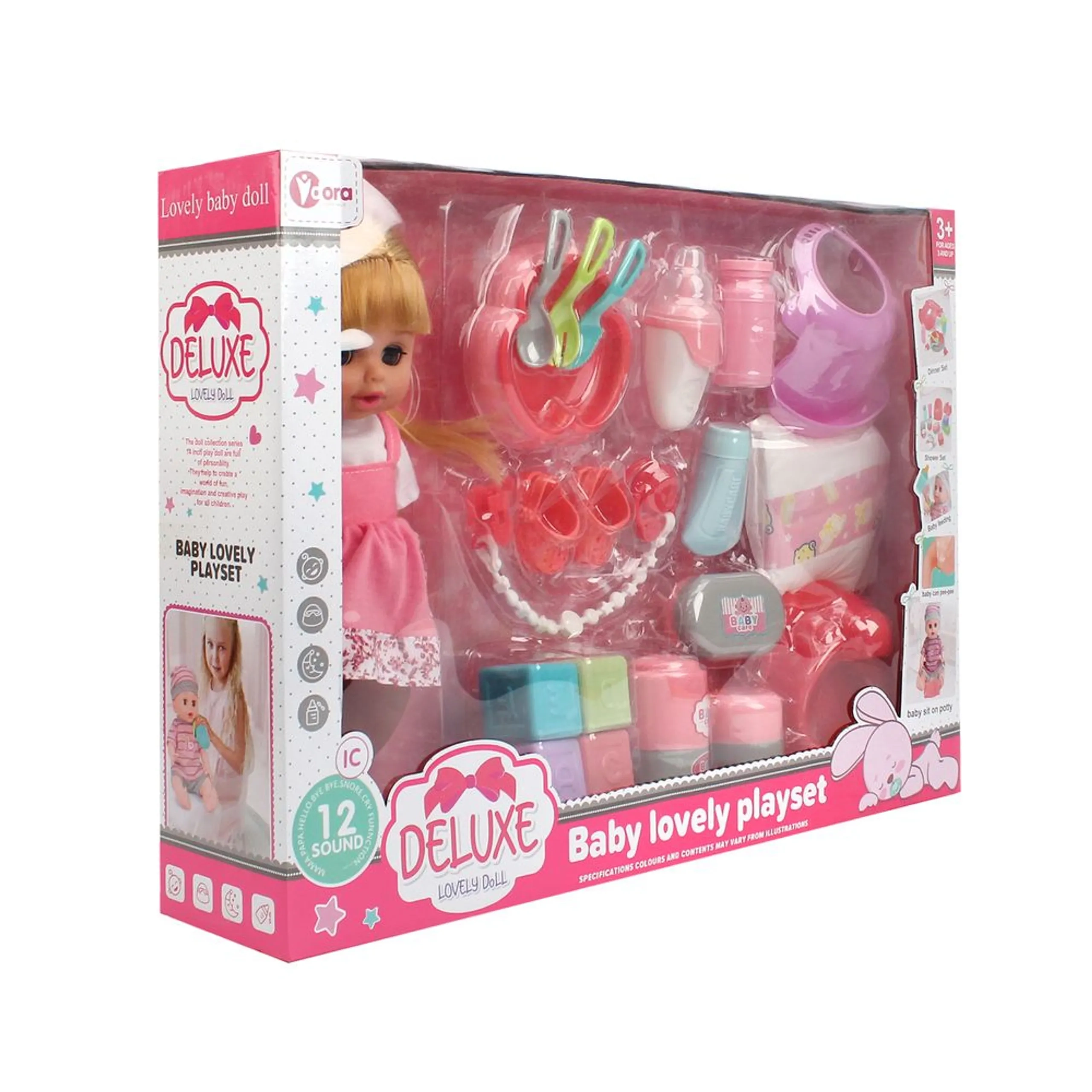 Baby Lovely Doll Playset - 14" 22 Pcs Ages 3+