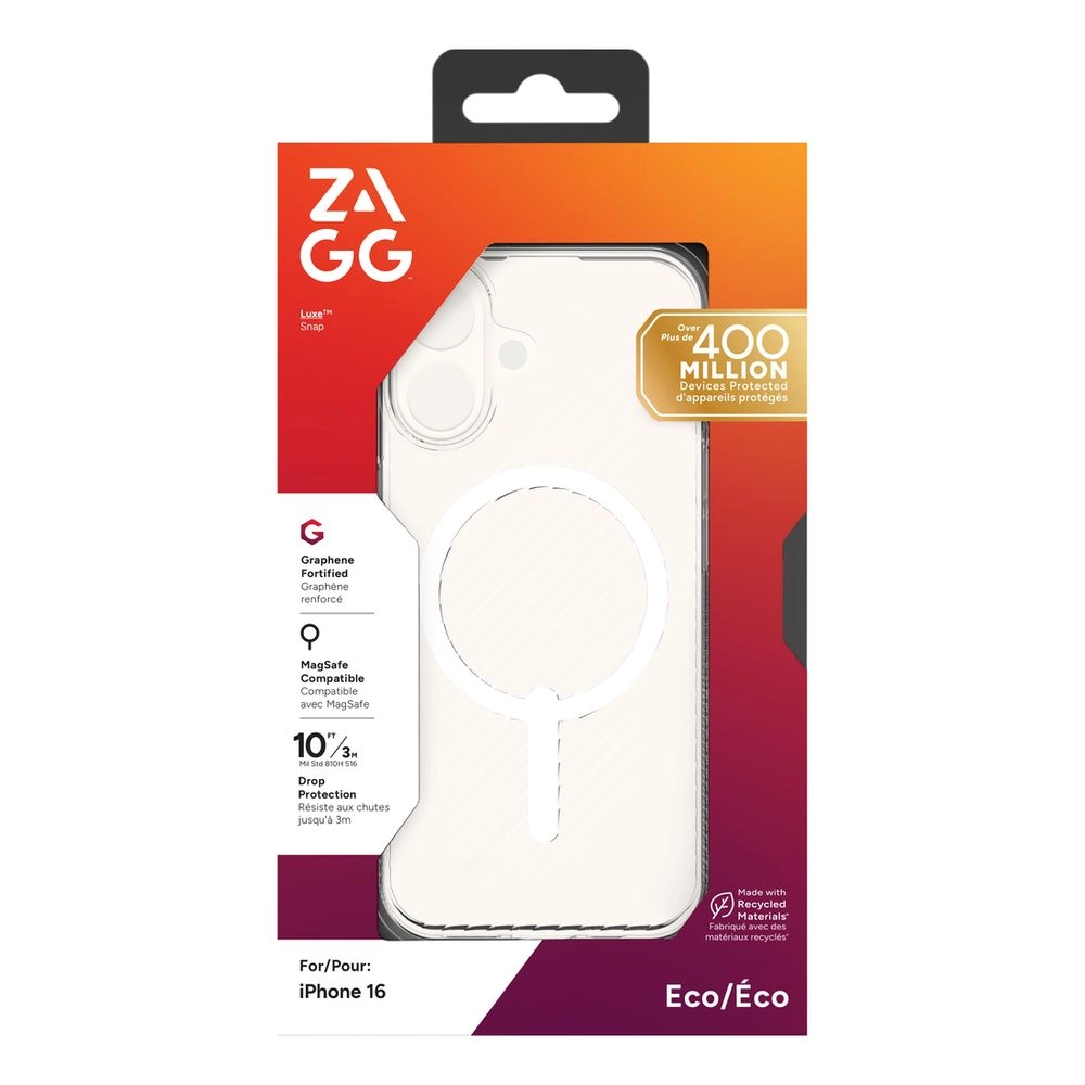 ZAGG Luxe Snap Clear Case with MagSafe for Apple iPhone 16