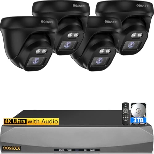 PoE Dome Outdoor Home Security Camera System 4K