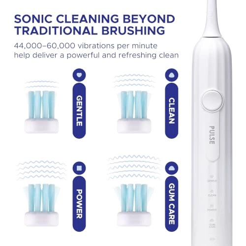 Pulse Sonic - 4 Smart Brushing Modes 44,000–60,000 Vibrations/Min USB-C Rechargeable