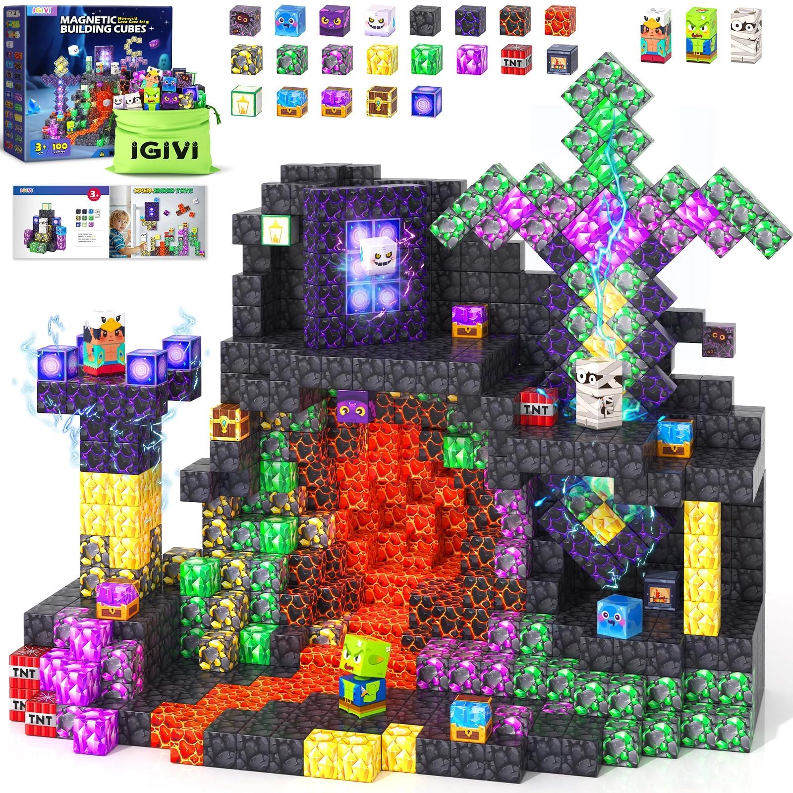 IGIVI Magworld Lava Cave Set - 100 pcs