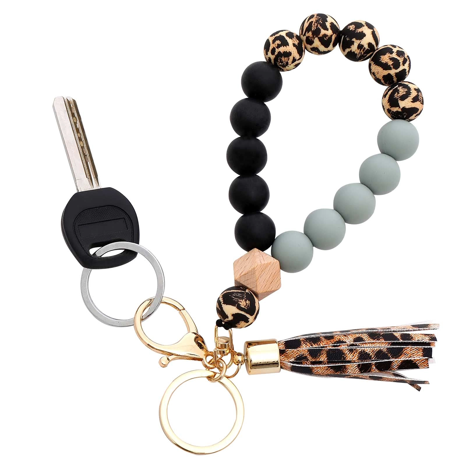 baosiwa Silicone Beaded Keychain Wristlet - Animal