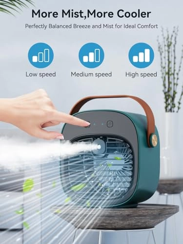Portable Air Conditioner - 5200mAh Rechargeable 3 Speed