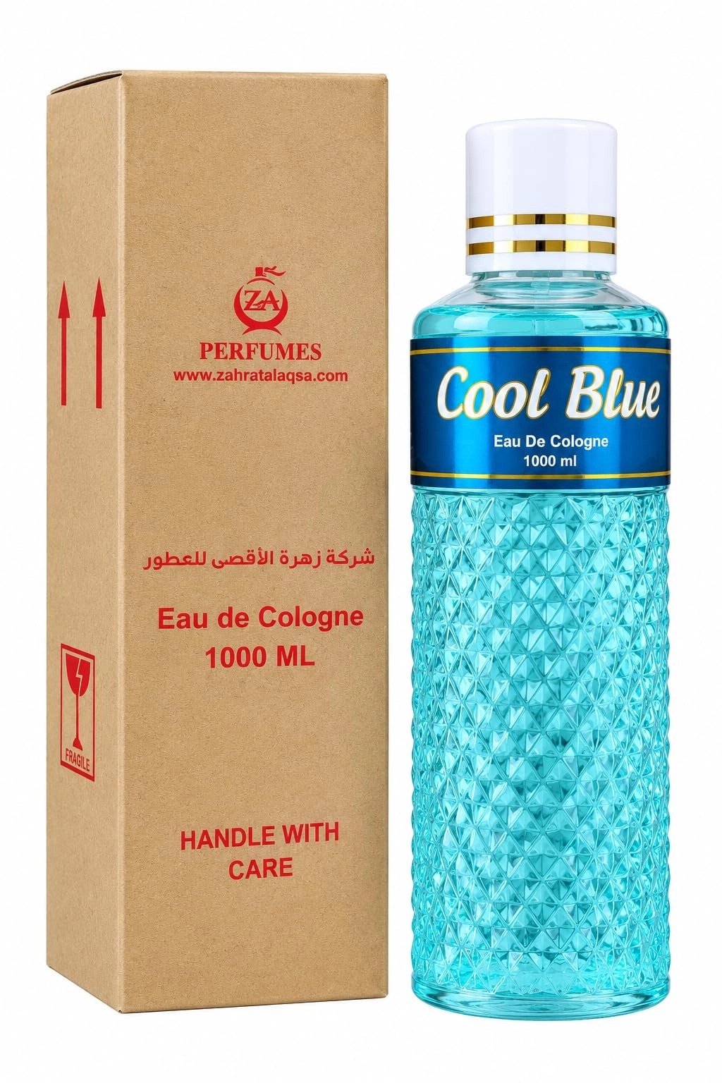 Zahrat Al Aqsa Perfumes Cool Blue Eau De Cologne - 1000 ML
