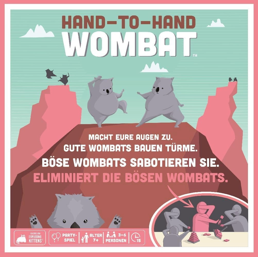 Exploding Kittens Hand-to-Hand Wombat - Party Game (German)