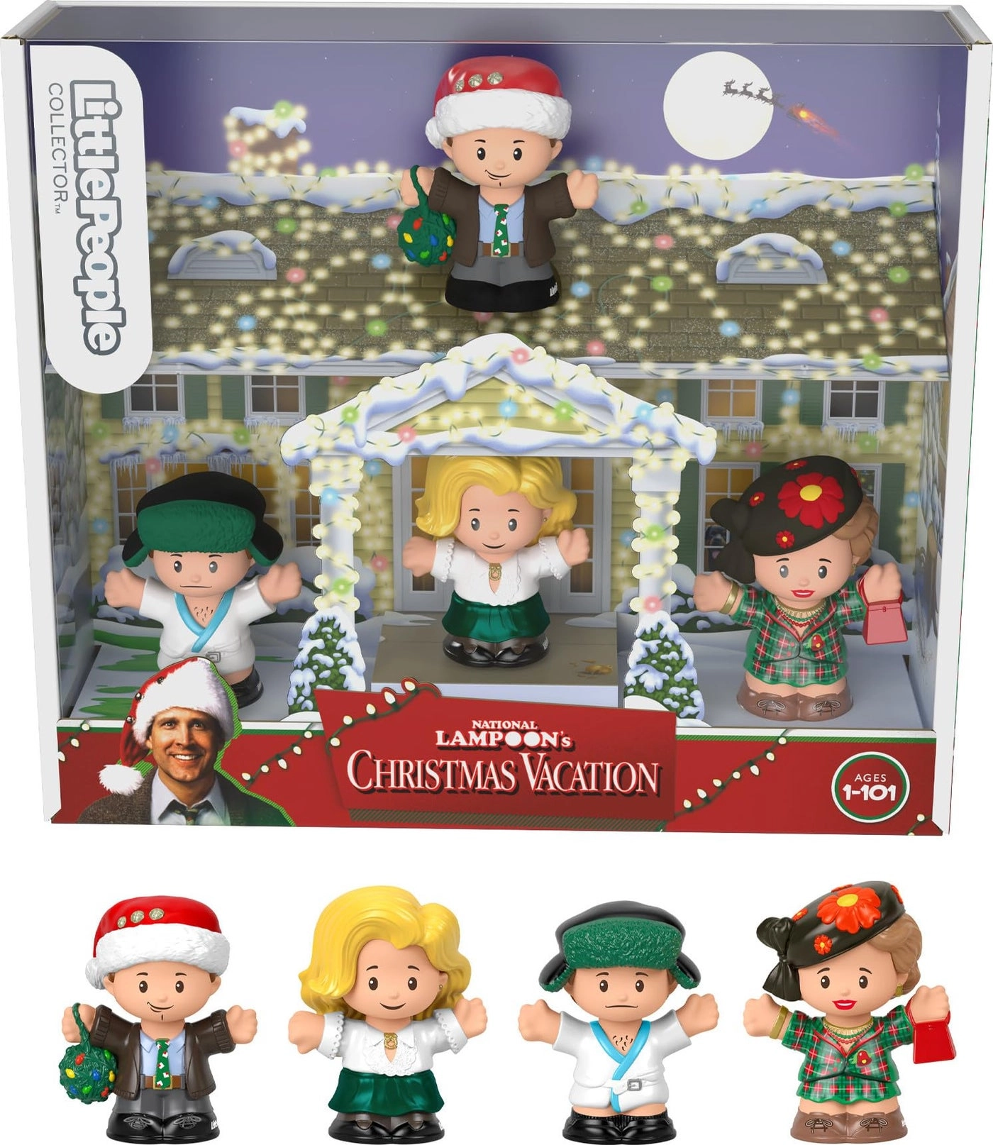 LITTLEPEOPLE COLLECTOR Clark Griswold + Ellen Griswold + Ellen's cousin + Aunt Bethany - National Lampoon's Christmas Vacation Movie Special Edition Set - 4 pcs