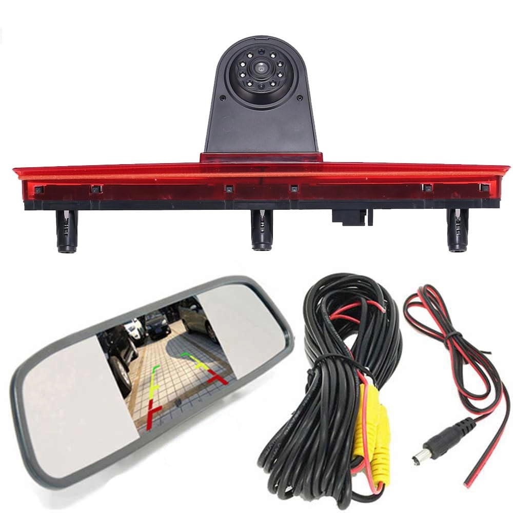 Brake Light Reversing Camera + Rear View Mirror Monitor - Night vision 628 x 586 pixels