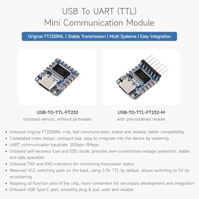 FT232RL - USB-C USB to TTL 3.3V 5V