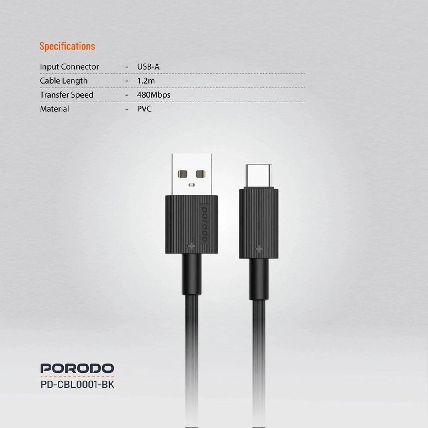 USB-A to Type-C Cable USB-A to USB-C 1.2m
