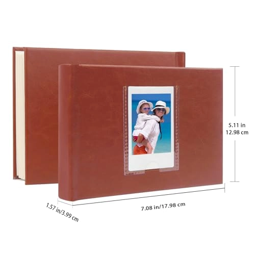 2x3" 64 Pockets Faux Leather Photo Album