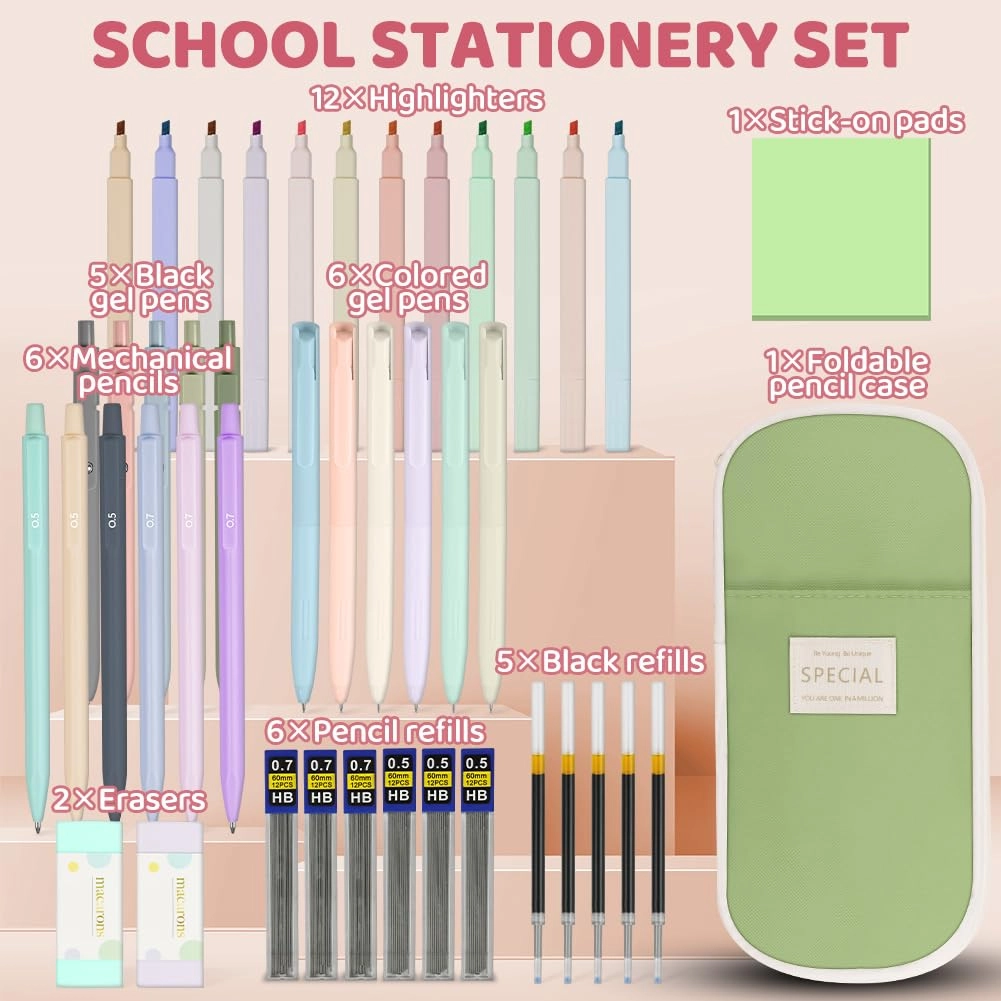44 PCS Aesthetic School Supplies Set