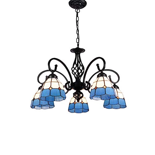 Tiffany Round Chandelier - E27 Colored Peach 30*19cm