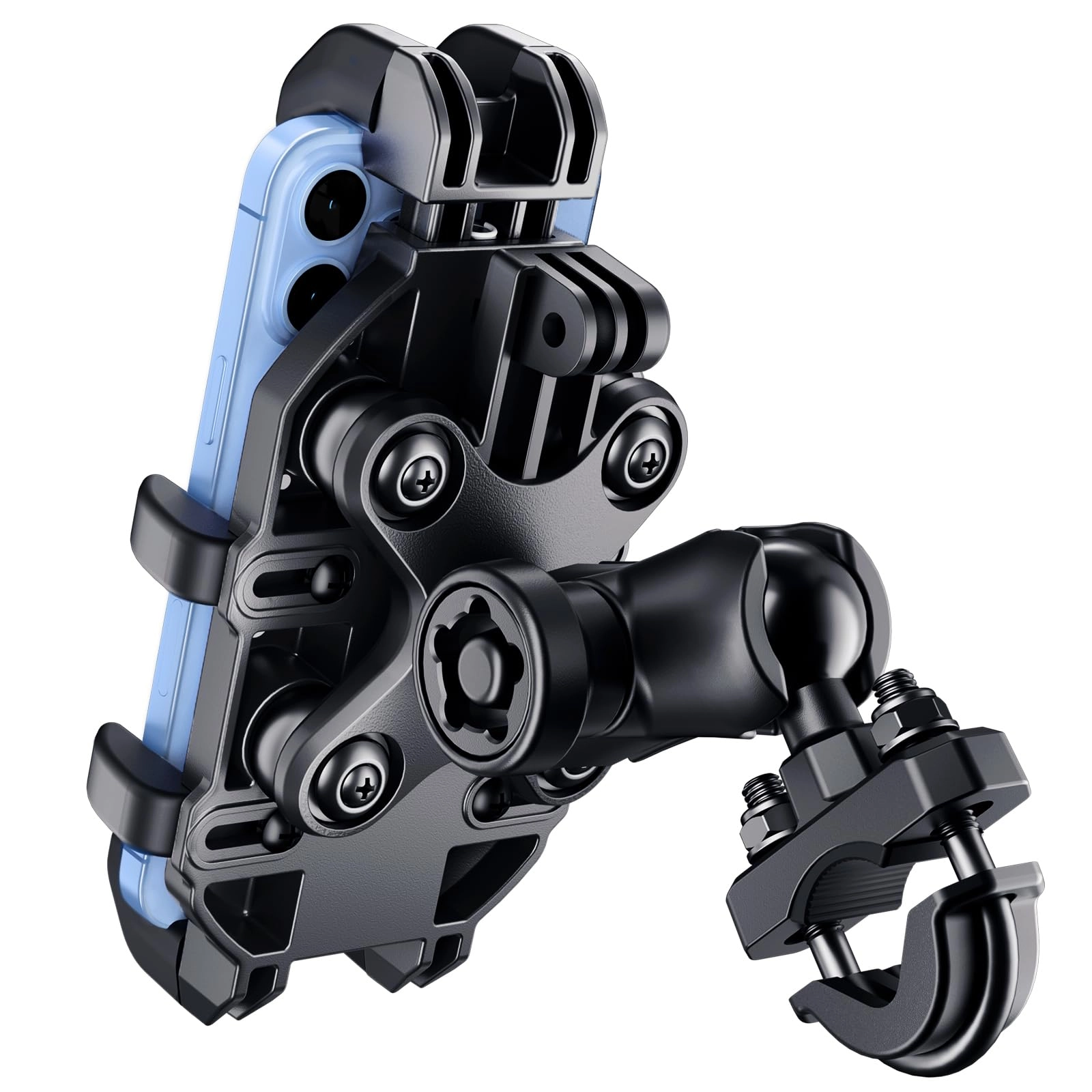 Thlevel Motorcycle Phone Mount Holder - 5.4-7.2" Universal Anti-Shake