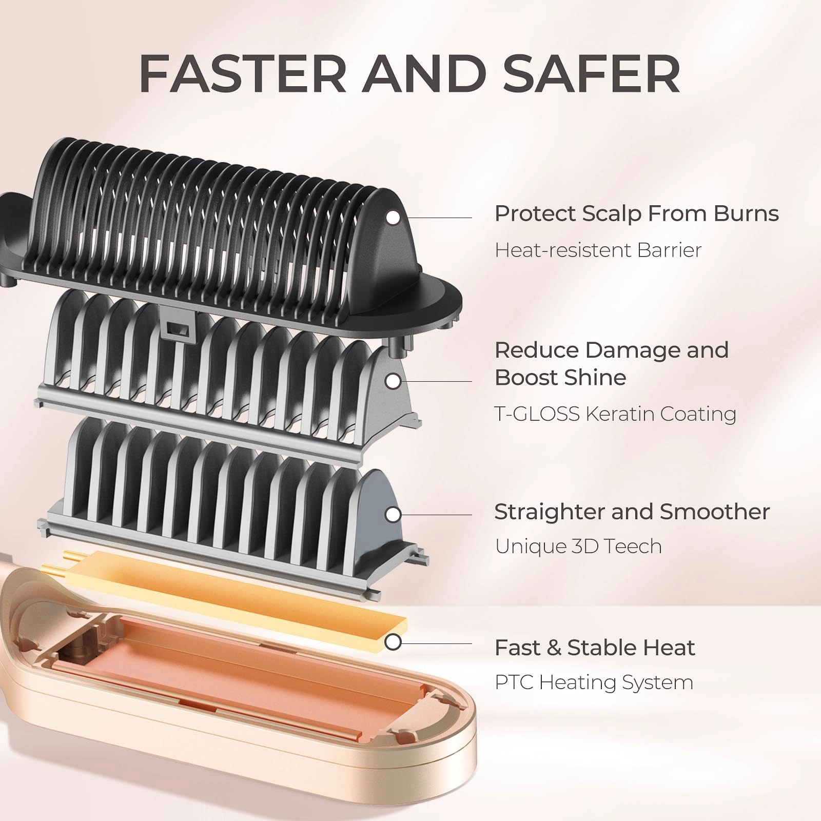 Ring Hair Straightener Brush