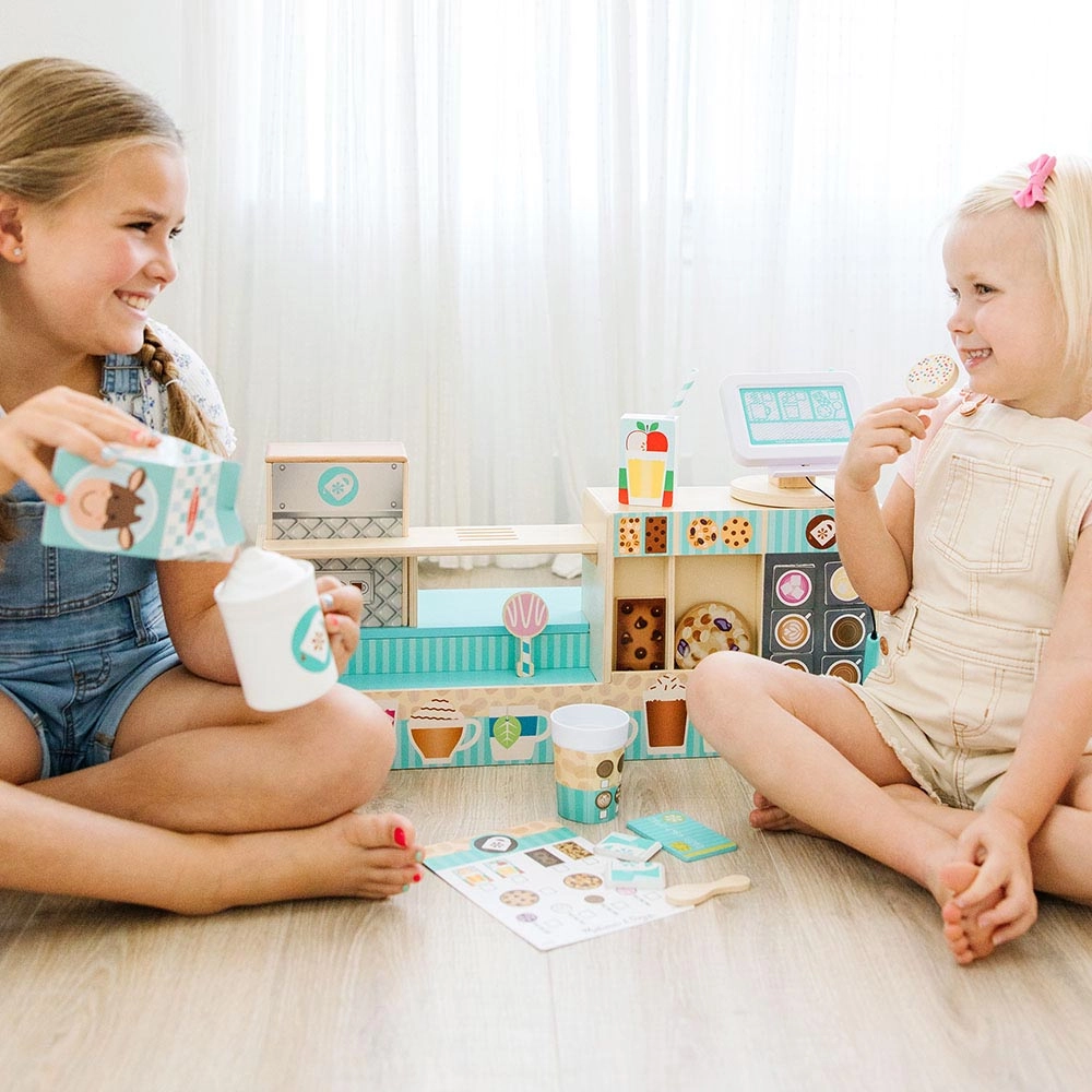 Wooden Cafe Barista Coffee Shop Playset - 35 pcs (EM-MD30602)