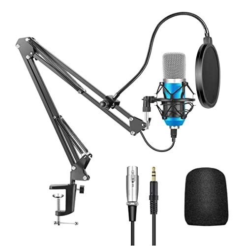 Microphone Suspension Scissor Arm Stand - Adjustable XLR Connector