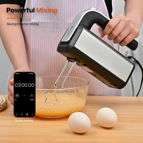 Electric Hand Mixer - 5 Speeds Stainless Steel Beaters