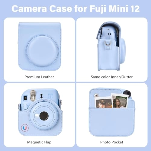 Camera Case - Instax Mini 12 + Photo Album + Photo Frame + Stickers + Lens Filter + Selfie Mirror
