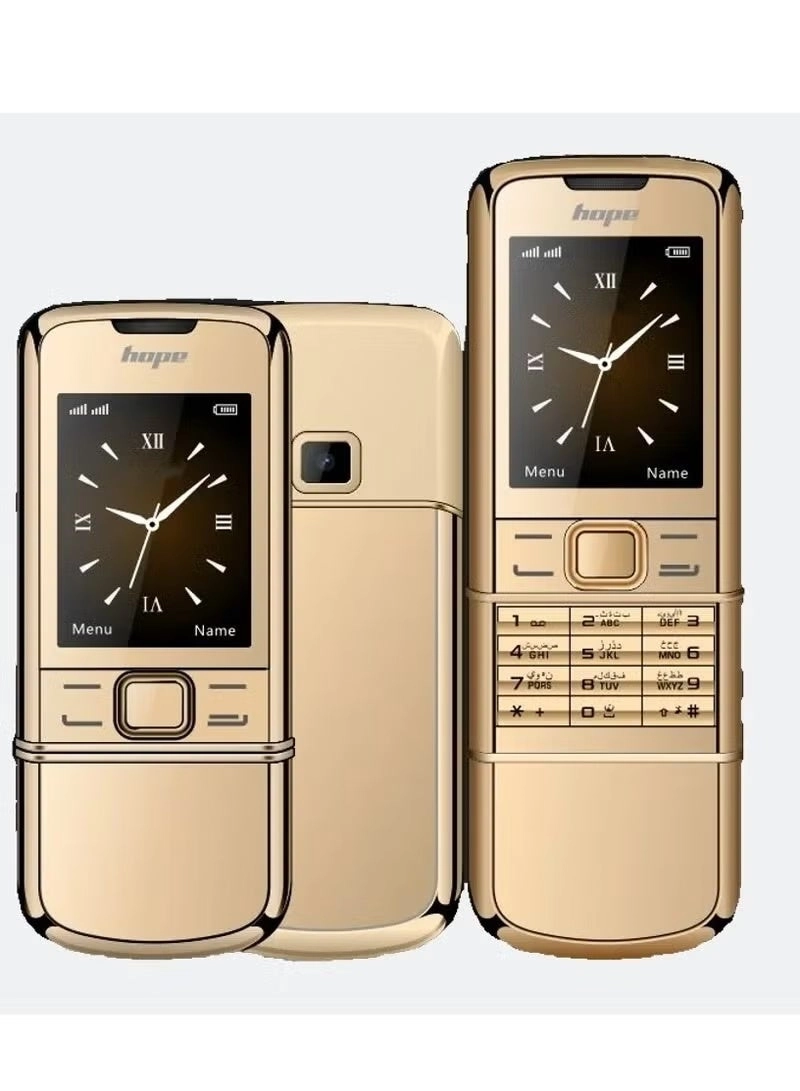 Gold Luxury Slider Classic Mobile Phone - 1020 mAh
