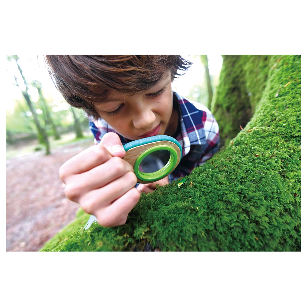 Nature Detective Bamboo Magnifying Glass - 4x + Whistle - two tones