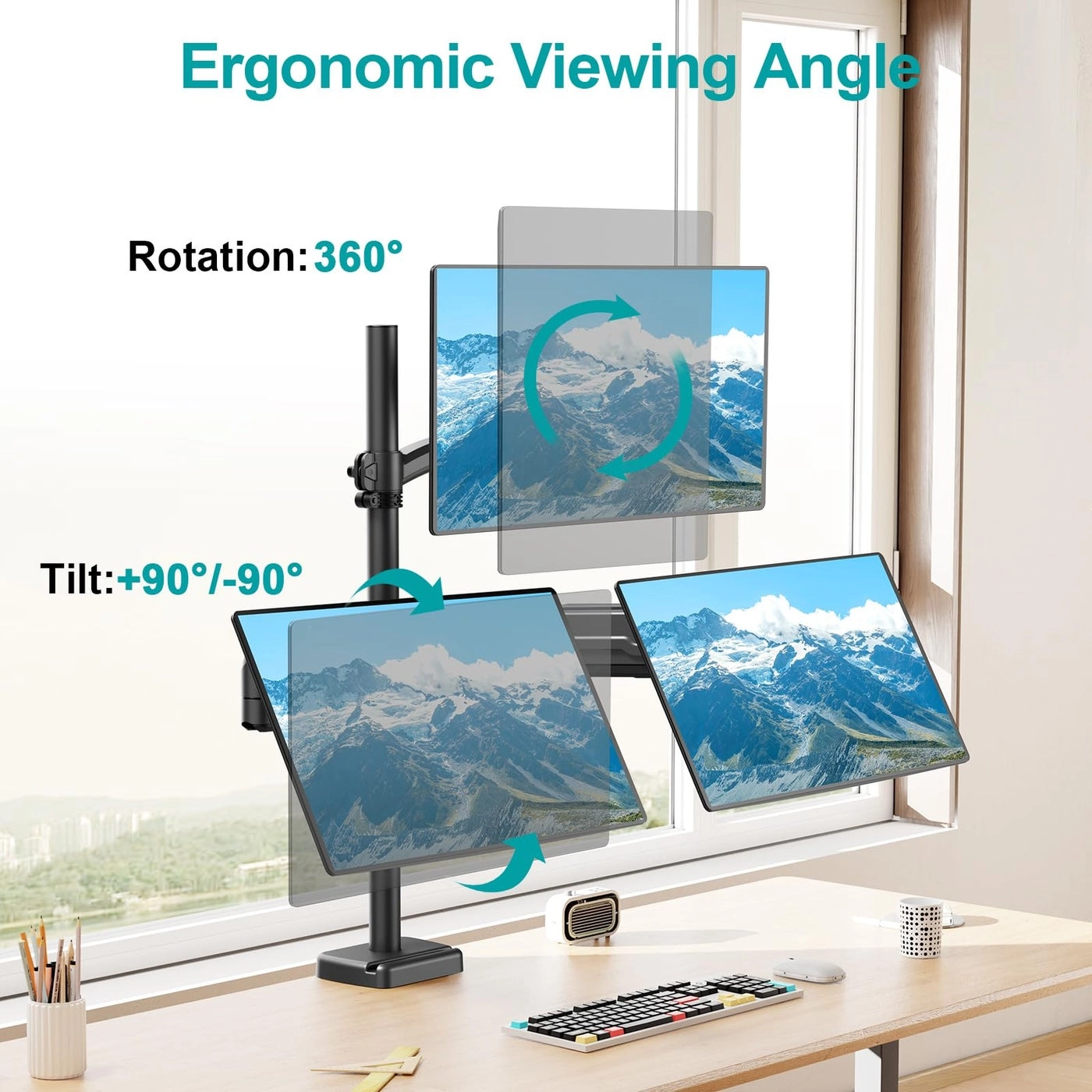 Triple Monitor Mount - 3 32 Inch 75x75mm 100x100mm