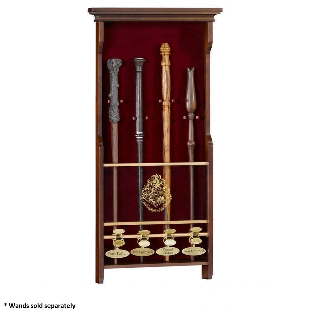 Noble Collection Harry Potter 4 Wand Display Case - Wood display