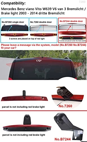 Brake Light Reversing Camera + Rear View Mirror Monitor - Night vision 628 x 586 pixels