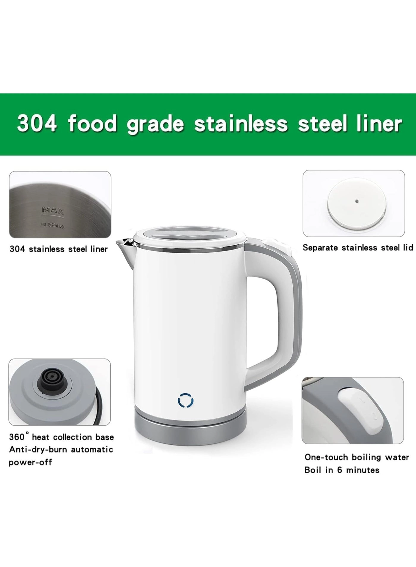Portable Stainless Steel Electric Kettle