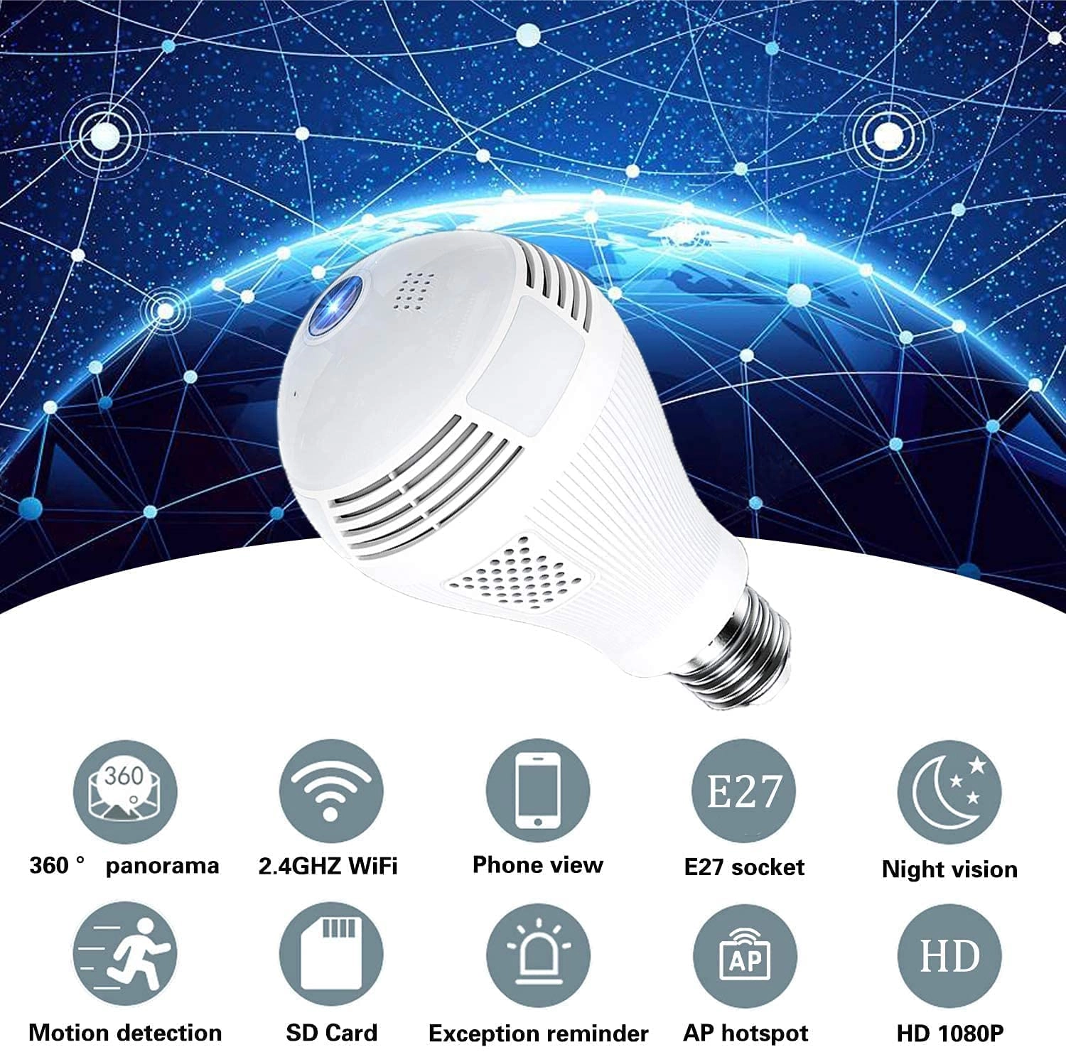 360 IP Camera - 64GB 1080p Night Vision