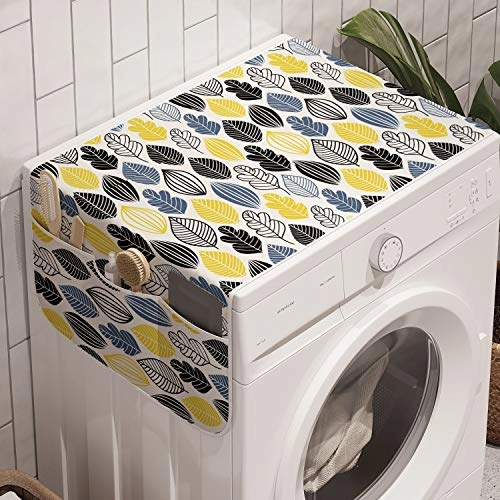 Washing Machine Organizer - 47" x 18.5" Yellow Black Anti-slip