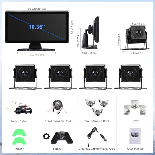 Car Rear View Camera + 9 Inch Monitor - Night Vision Wired 1080P