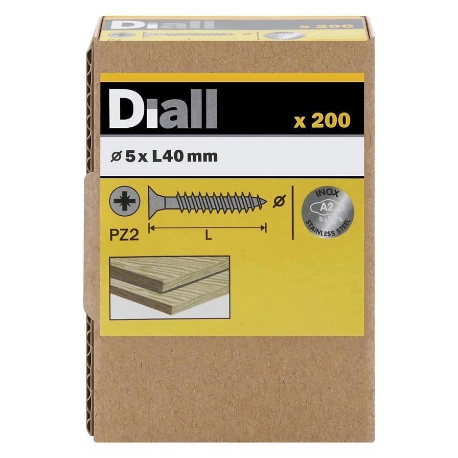 Diall Stainless Steel Wood Screw - 40 mm 5 mm