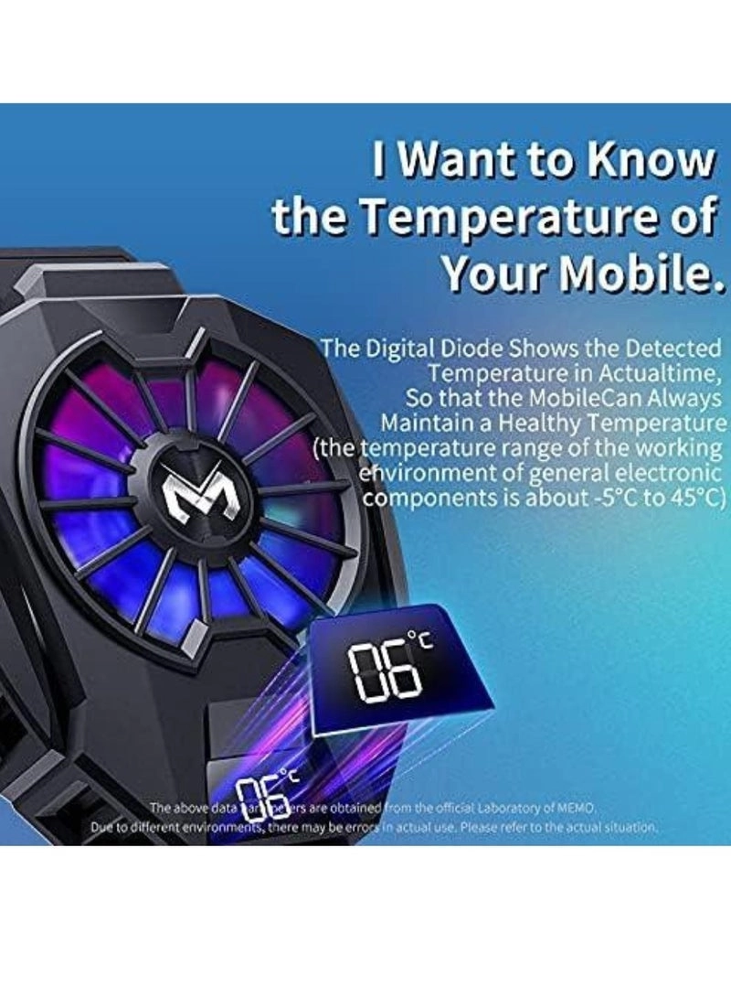 Phone Cooler - Dual Semi-Conductor Cooling Chips Digital Display Universal 6-8 cm