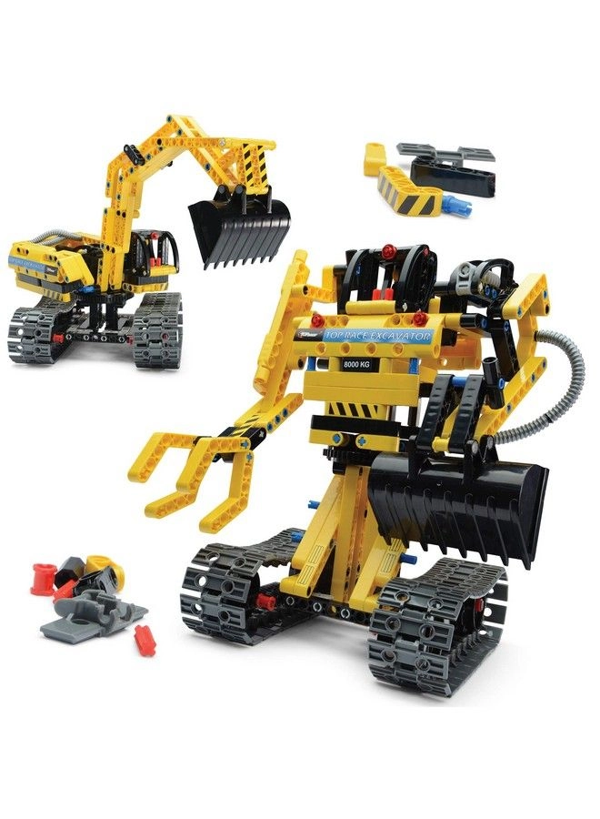 2 In 1 Model Set Excavator Toy And Robot Toy - Construction