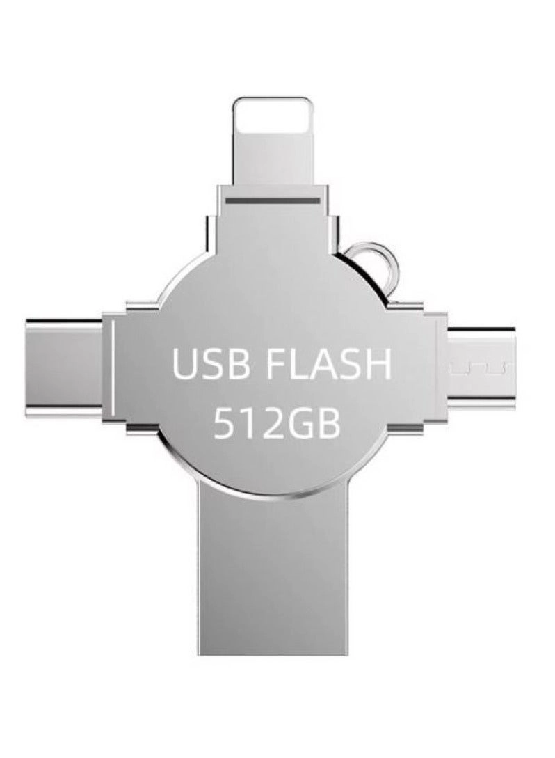 M.A&F's OTG 4 in 1 USB Flash Drive - USB 3.0 Lightning Type-C Micro USB 512GB