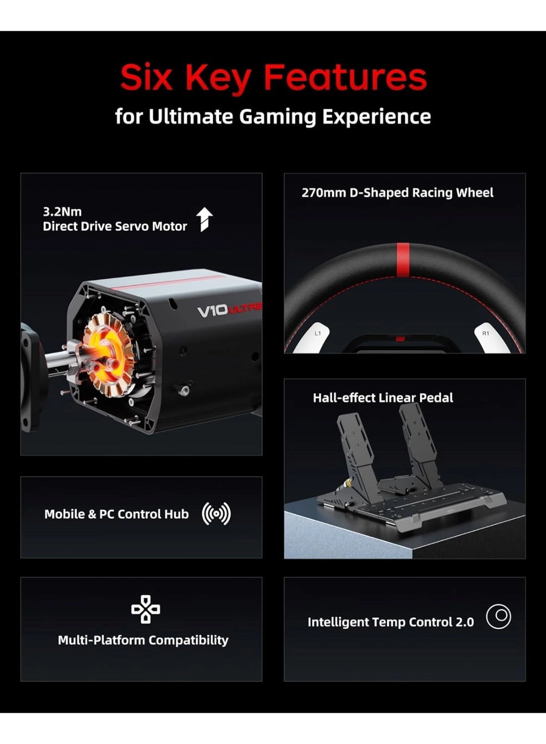 V10 Pro Racing Wheel & Pedals - PC, Xbox, PS4