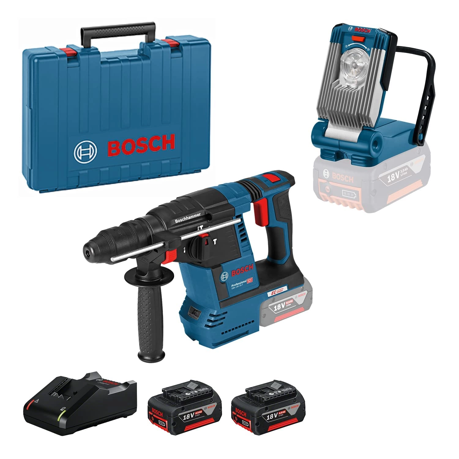Bosch GBH 18V-26 F + GLI VariLED + GBA 18V 4.0Ah + GAL 18V-40