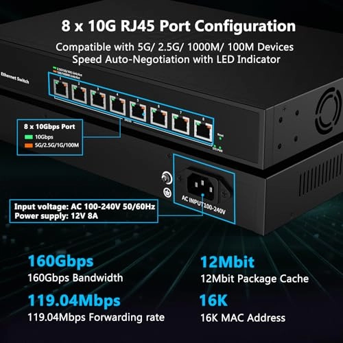 8 Port 10GB Switch Managed 8-ports