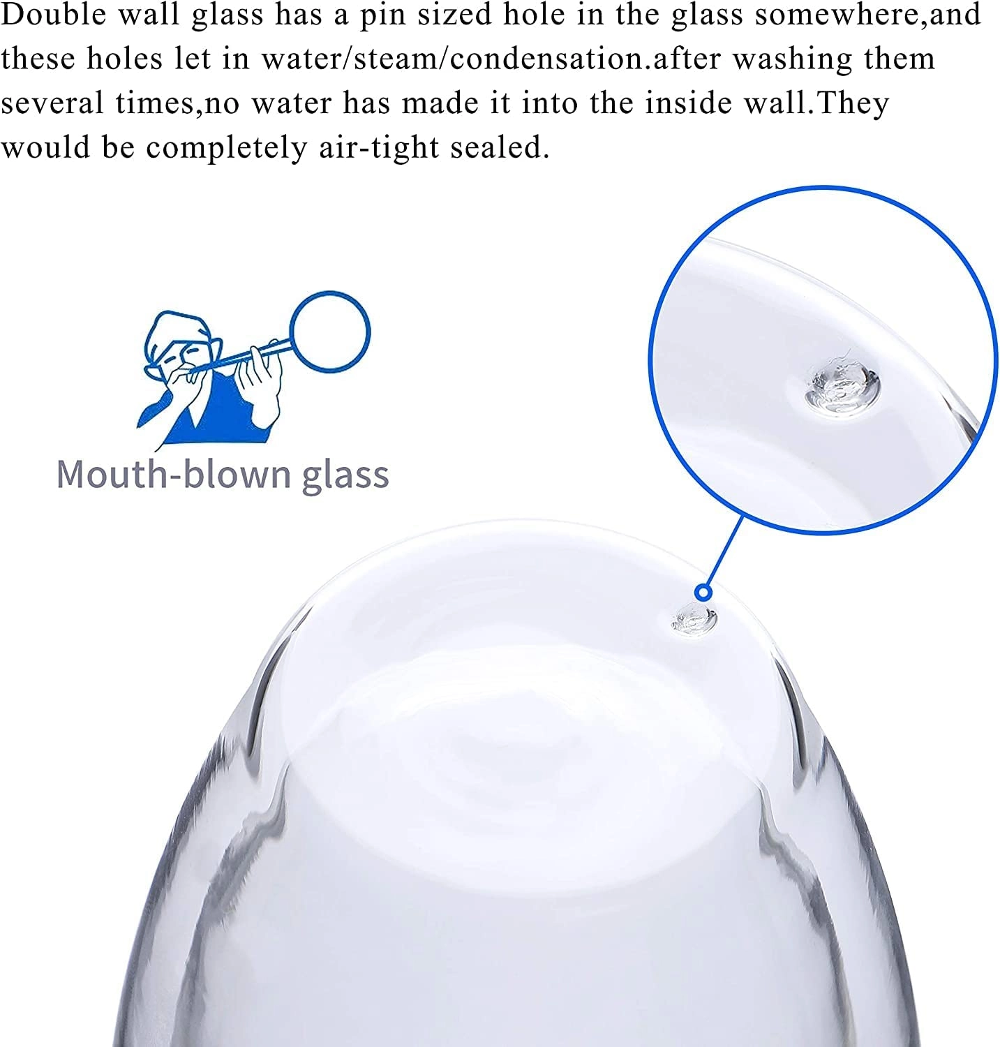Double Walled Glass Mug - 4 pcs - Borosilicate - 350 ml