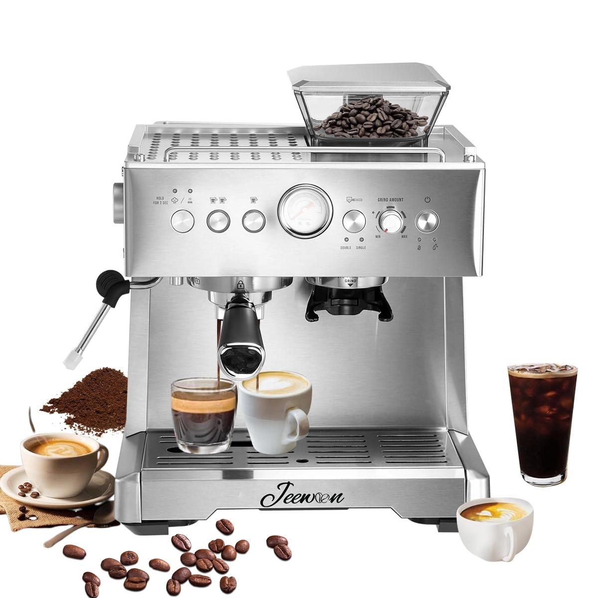 Jeewoon CM7303 - Semi Automatic 20 Bar Grinder