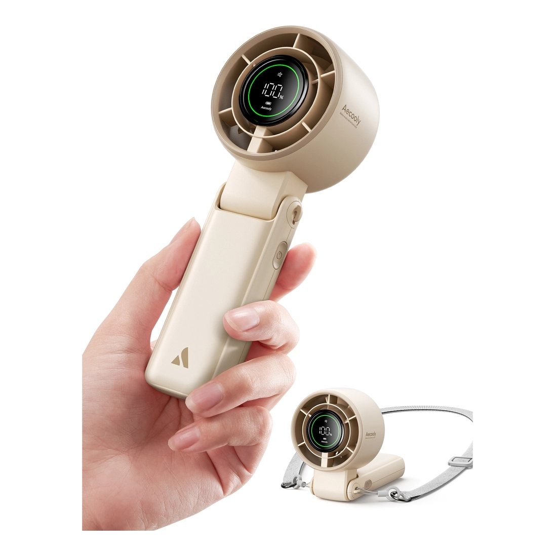 AECOOLY Portable Halo Fan - 3-in-1 USB Rechargeable 22H Battery