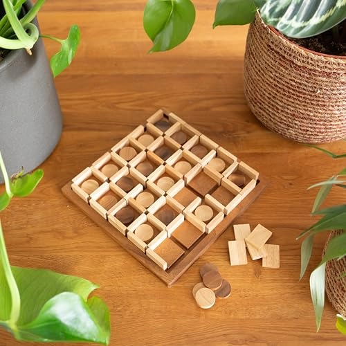 Dots and Boxes - Wooden Strategy Game