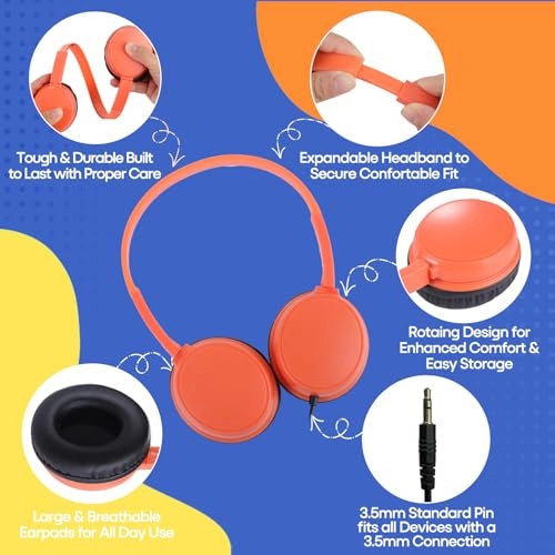 Kids Headphones Wired Headphone 5 Pack