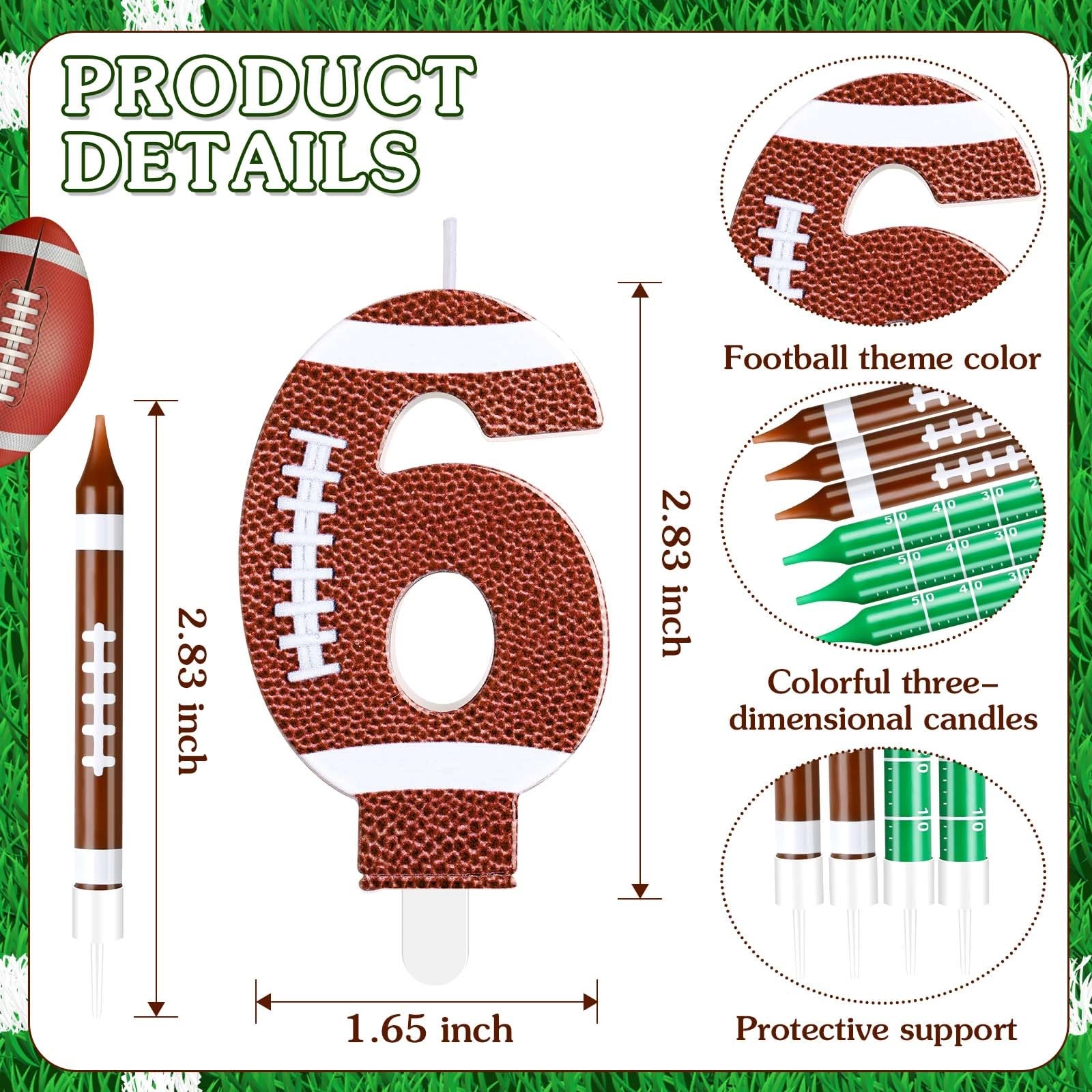 11 PCS Football Birthday Candles