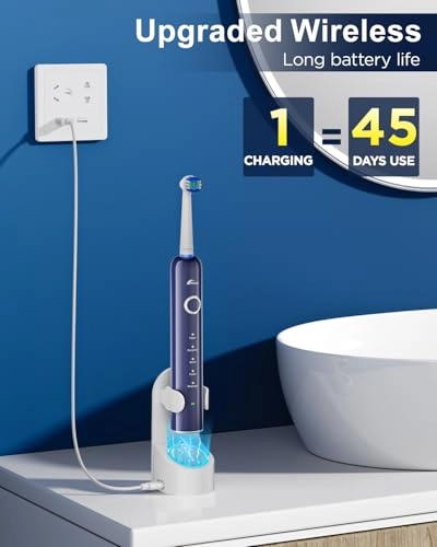 Sonic Electric Toothbrush - 8 Heads Travel Case Light Blue
