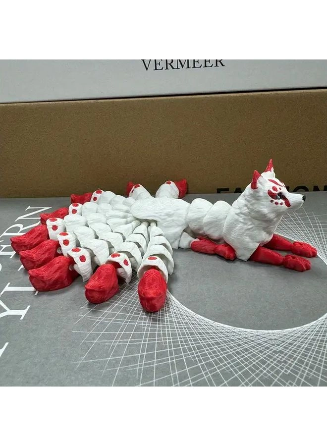 Nine Tailed Fox Statue Set